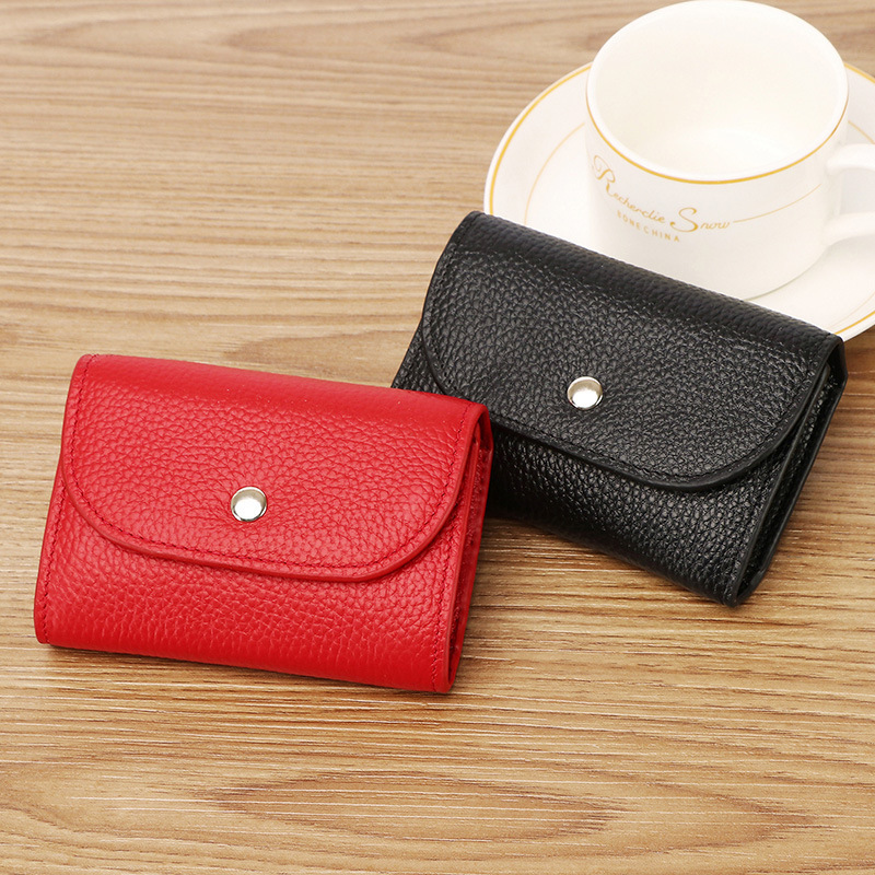pu texture mini small bag, men's and women's cowhide small card case, soft wallet, neutral wire bag, retro business card holder, coin card case Specification drawing