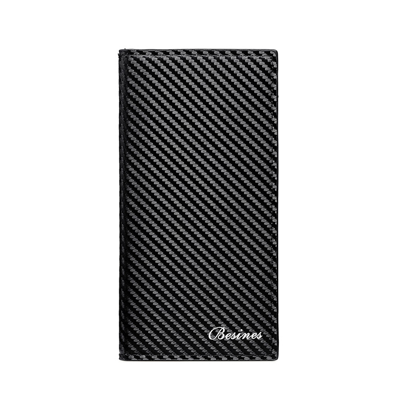 Wholesale of men's wallets, long suit bags, fashionable two-in-one multi-slot card holders, ID card holders, and fiber men's wallets Item Picture