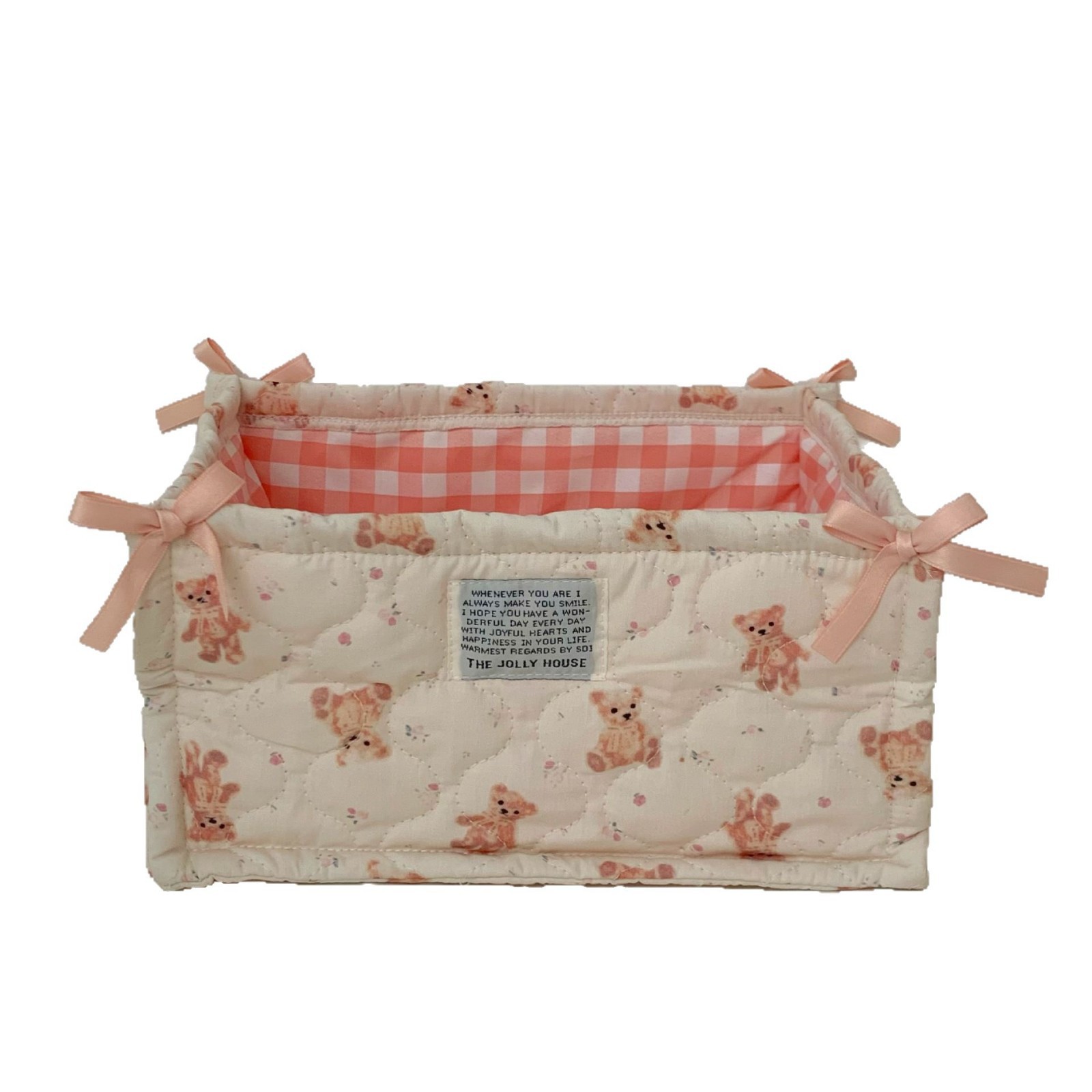 ins Cute quilted storage basket, desktop good items storage basket, storage box, cosmetics, snacks, small sundries sorting bag Item Picture