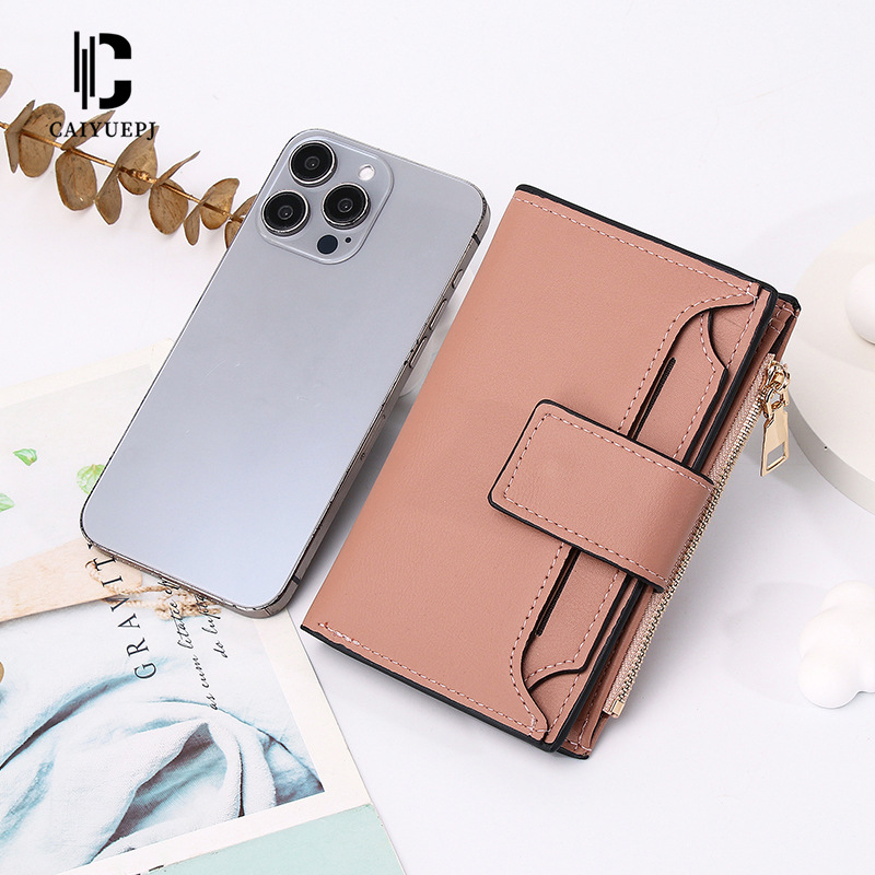 New women's wallet, short, multi-functional wallet, large-capacity folding zipper bag, multi-slot wallet, coin purse details Picture