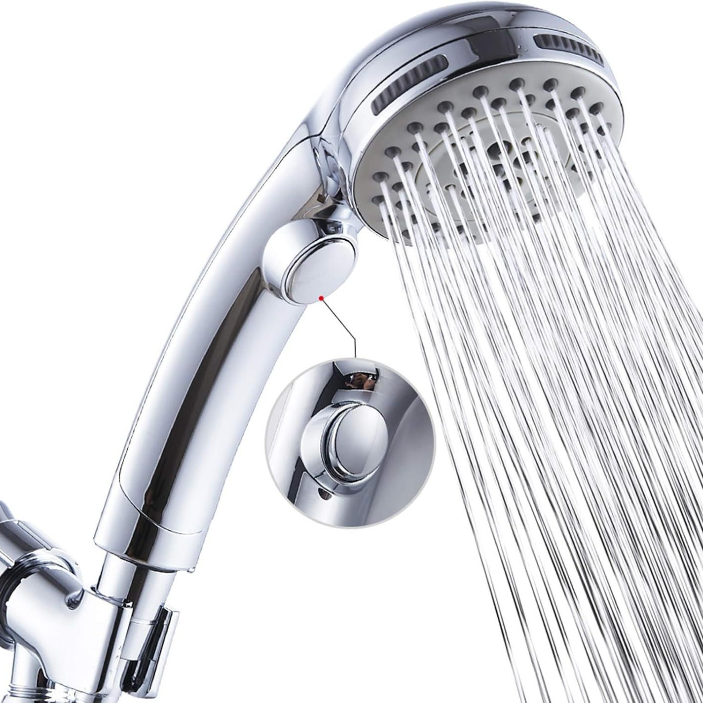 Amazon Japan handheld showerhead set, one-button water-stop showerhead, five-function pressurized water heater, showerhead full figure