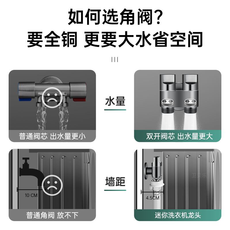 Two-in-one toilet companion spray gun, one-in-two-out faucet Angle valve with water gun, toilet interface faucet Specification drawing