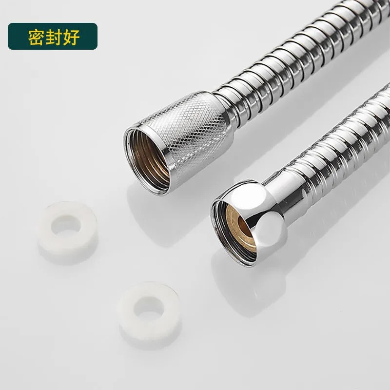 European-style antique showerhead, stainless steel shower hose, gold and black hose, 1.5-meter explosion-proof Application Scenario