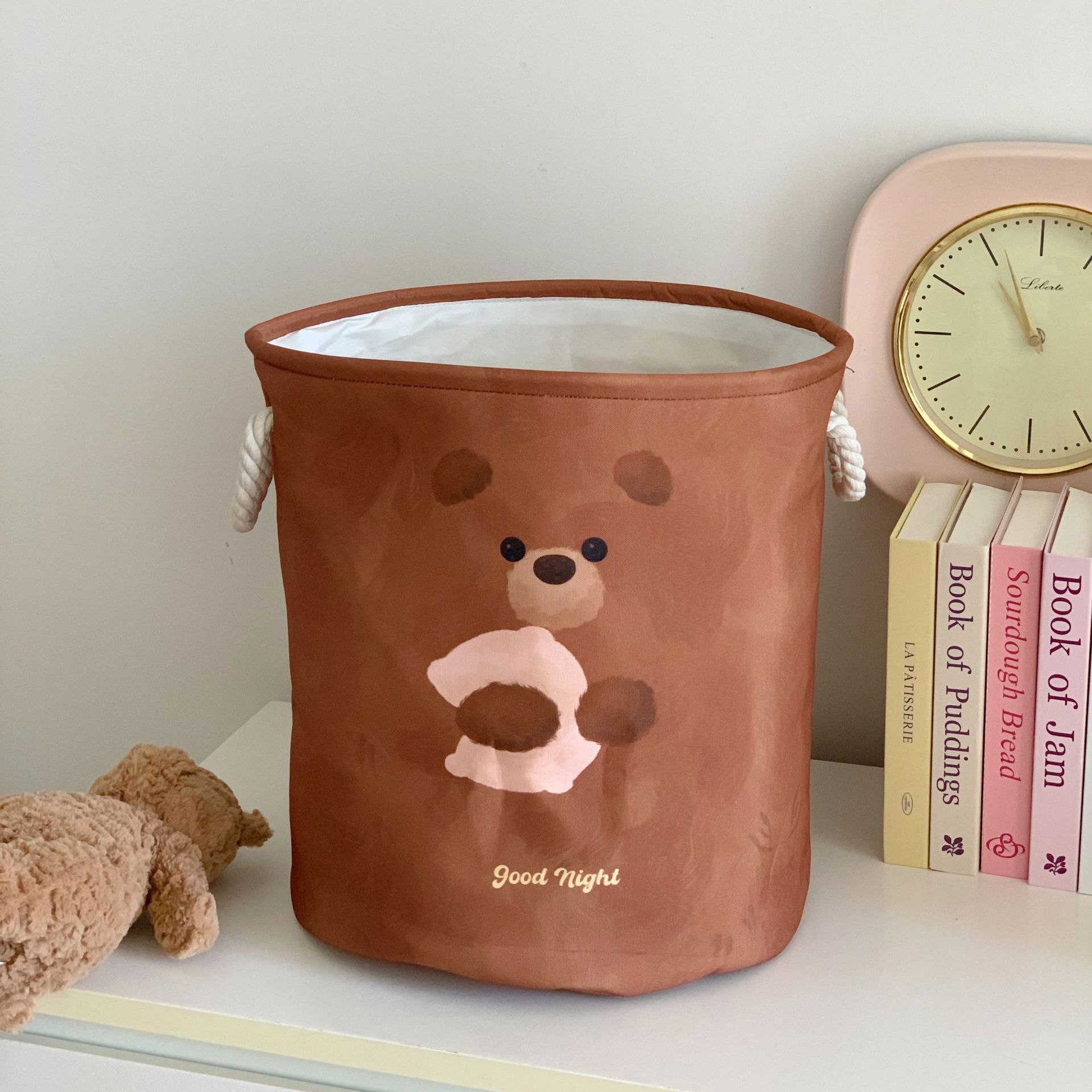 ins cute cartoon large-capacity dirty laundry basket, bathroom clothes storage basket, home folding plush toy storage bucket Item Picture