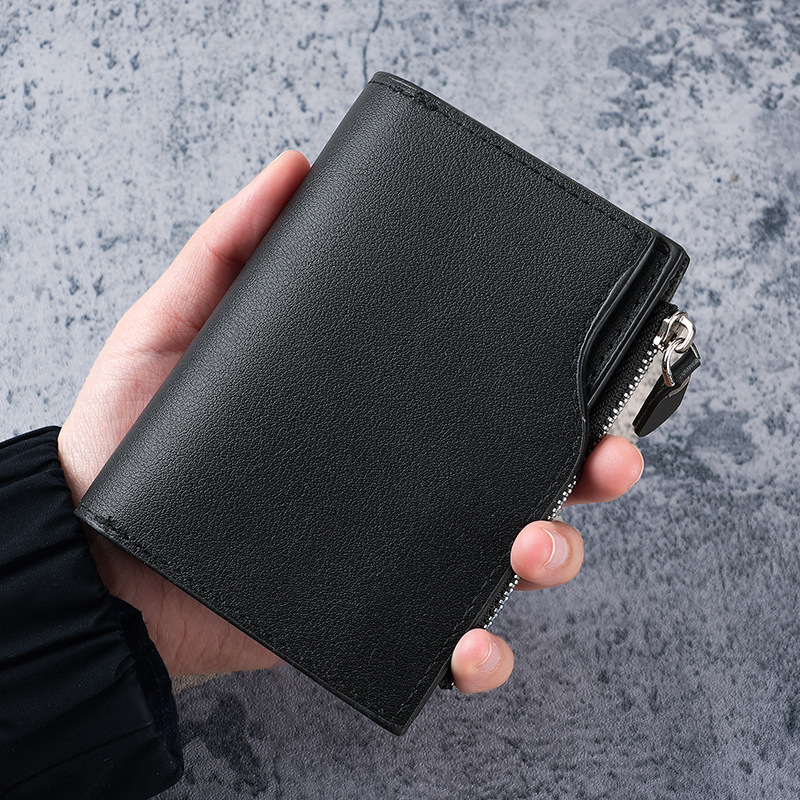 2025 New men's short wallet, multi-functional zipper bag, multi-slot European and American ID bag wholesale manufacturer in stock full figure