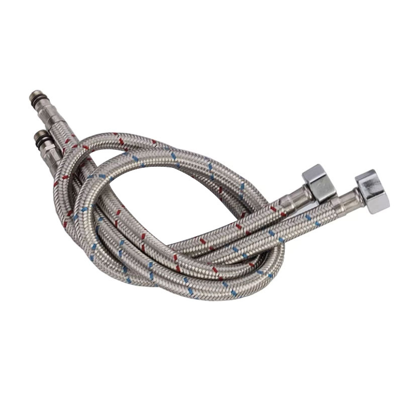 Copper cap, steel cap, 304 stainless steel, bathroom water inlet pipe, braided steel wire mixed wire water pipe, cold and hot pipe Angle valve, faucet Application Scenario