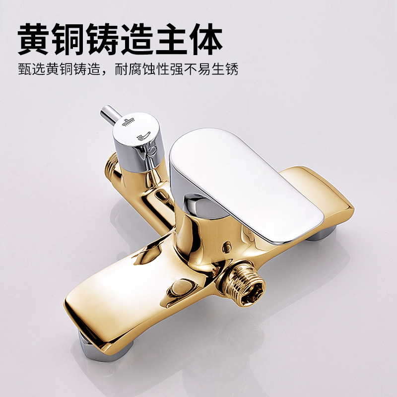 All-copper showerhead two-function shower set, suitable for construction sites, hotels, rain shower, cold and hot shower set, pressurized top spray Application Scenario