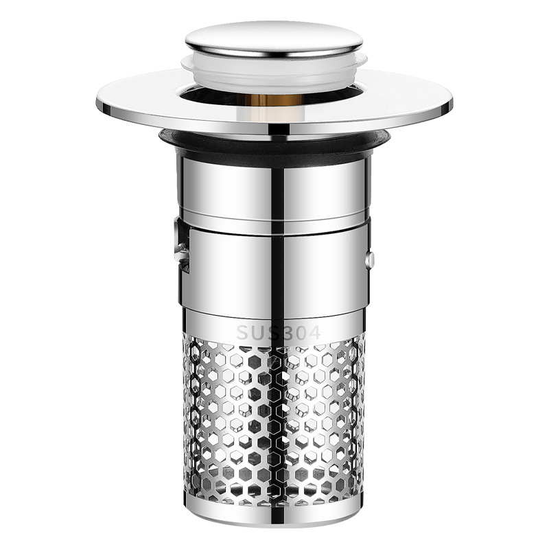 Upgraded and thickened washbasin leak-proof plug, anti-odor, press-type anti-clogging, bouncing filter screen, universal accessories for drain Item Picture