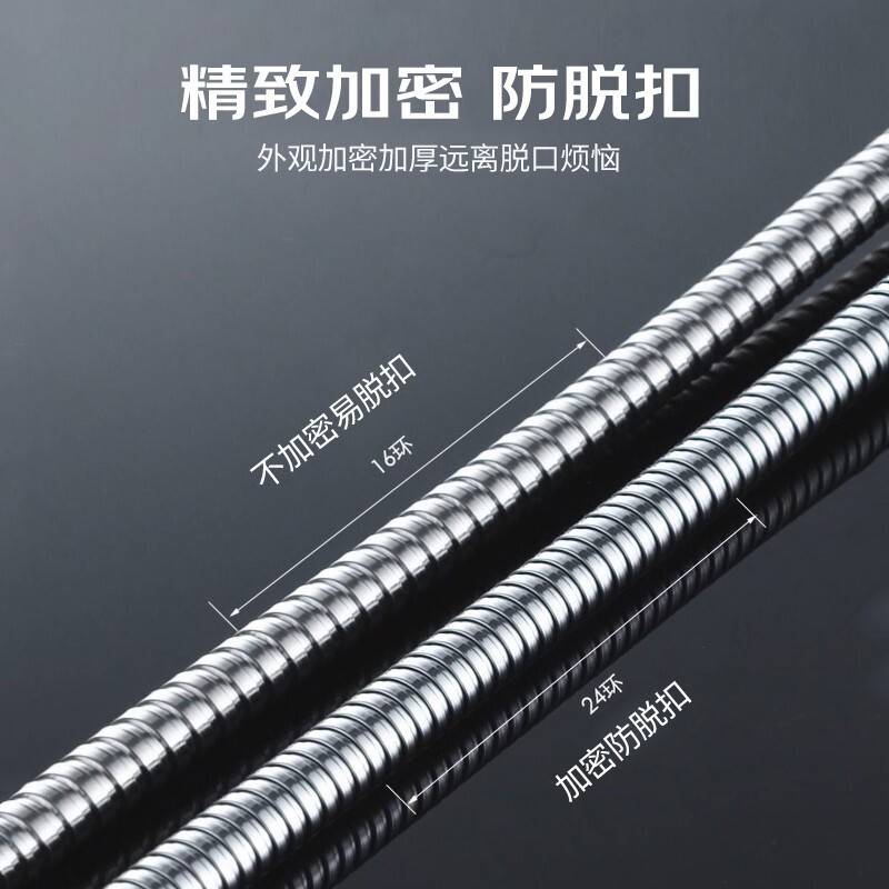Factory direct supply of stainless steel shower pipes, bathroom accessories, 1.5-meter explosion-proof and pressure-resistant metal flexible hoses, shower head connection pipes Application Scenario