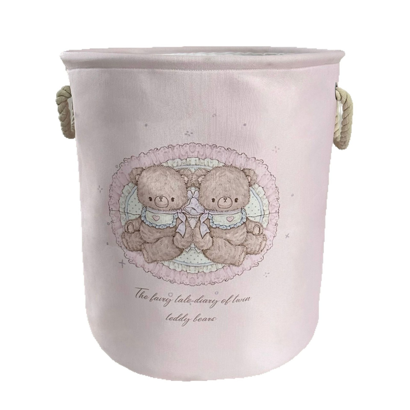 Girlish cartoon bear dirty clothes basket, large-capacity clothes storage basket, household foldable plush toy storage bucket Item Picture