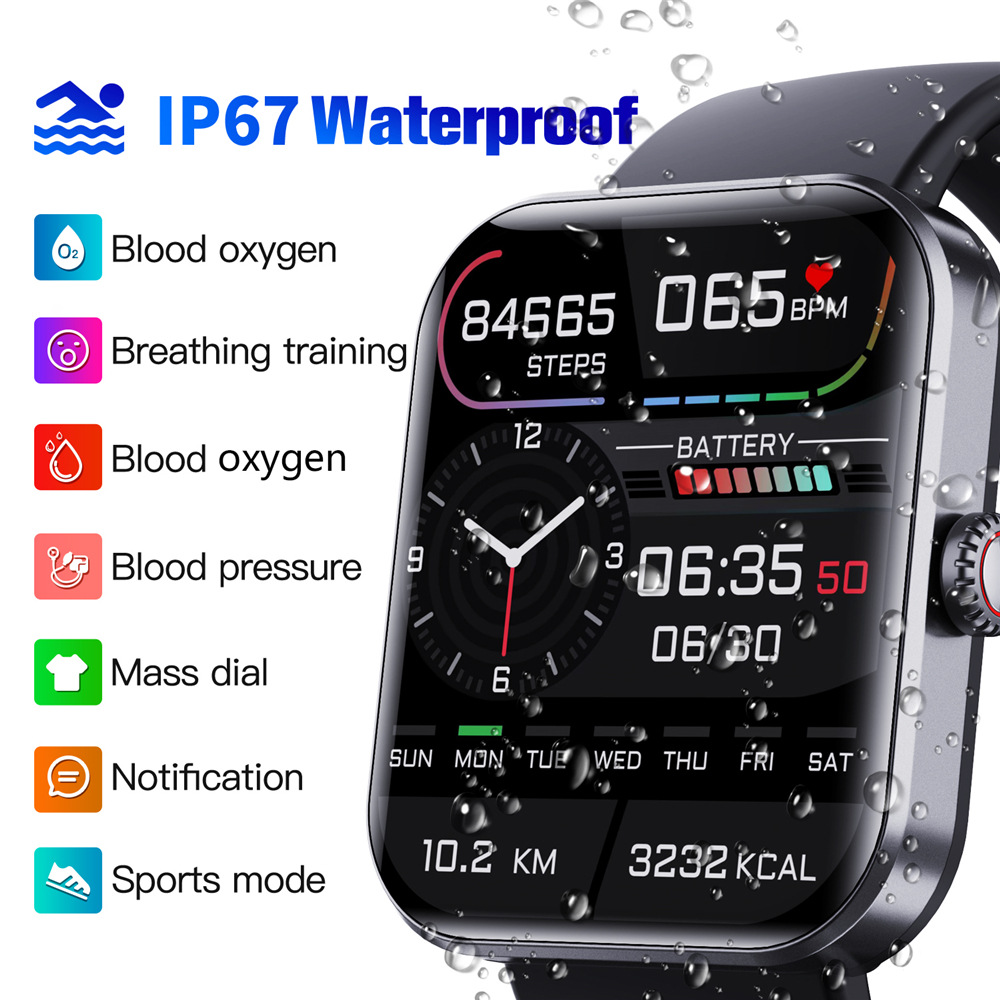 The cross-border F57L SmartWatch monitors heart rate, blood pressure and body temperature, and pushes various sports smartwatch information Application Scenario