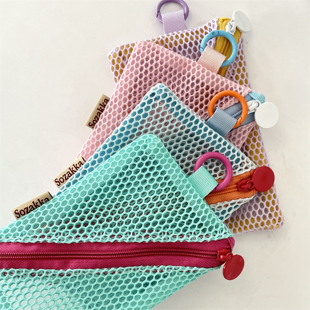 53271 Mesh hollowed-out coin case, lipstick storage bag, small accessory storage, transparent student portable coin purse details Picture