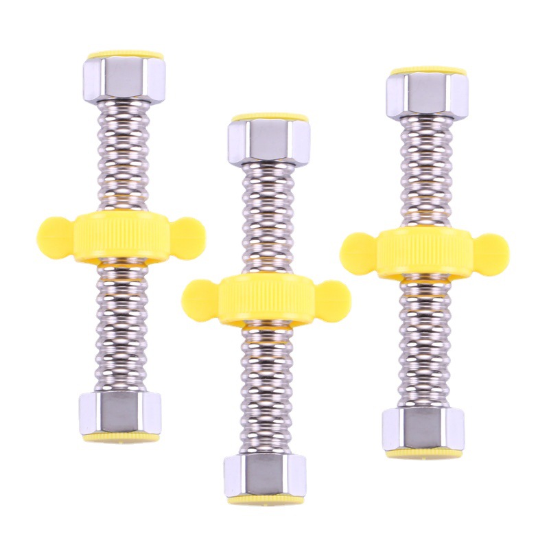 The 304 stainless steel corrugated pipe water heater is connected to explosion-proof high-temperature anti-freezing crack metal pipes and 4-inch cold and hot water inlet hoses Item Picture