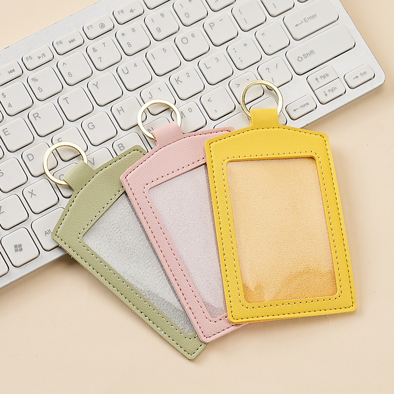 In-stock thickened PU leather boarding pass, business work ID, tag, employee access control card, name tag, LOGO card holder Specification drawing