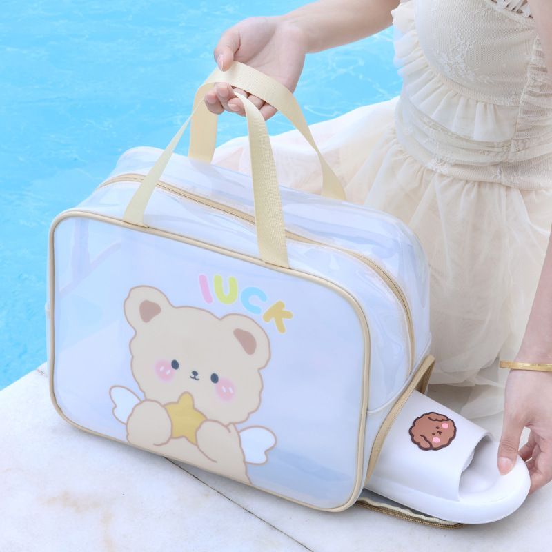 New travel makeup bag, large-capacity beach bag, dry and wet separated fitness swimming bag, cartoon storage bag Specification drawing