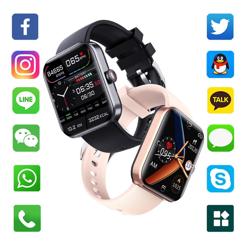 The cross-border F57L SmartWatch monitors heart rate, blood pressure and body temperature, and pushes various sports smartwatch information full figure