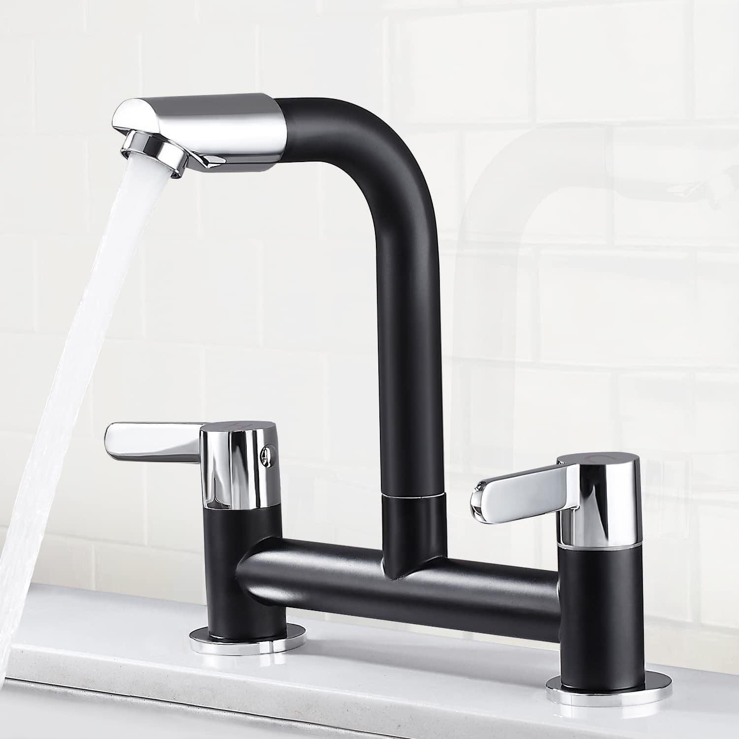 British kitchen faucet, 304 stainless steel, rotatable cold and hot sink, dish sink, water sink faucet full figure