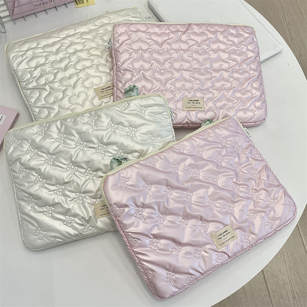 5341 ins heart-shaped bow tablet Inner liner Bag, storage bag, 13-inch and 15-inch single-shoulder computer case Specification drawing