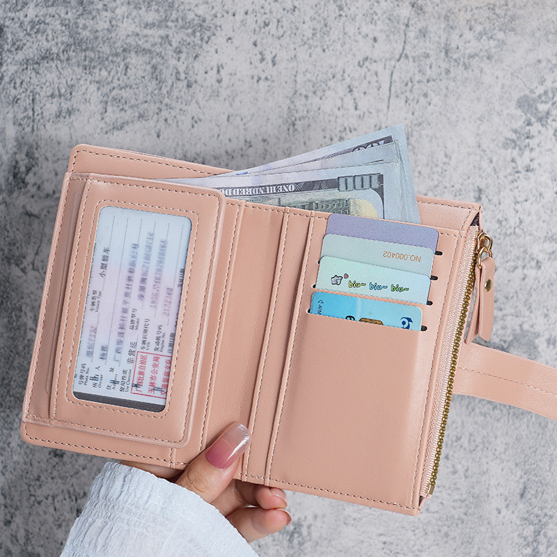 2023 New women's wallet, short PU leather zipper coin purse, 30% off. In stock for wholesale Specification drawing
