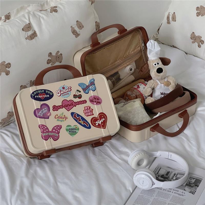 2023 New style carry-on luggage cosmetic bag, large-capacity, portable and cute cartoon cosmetic storage box Specification drawing