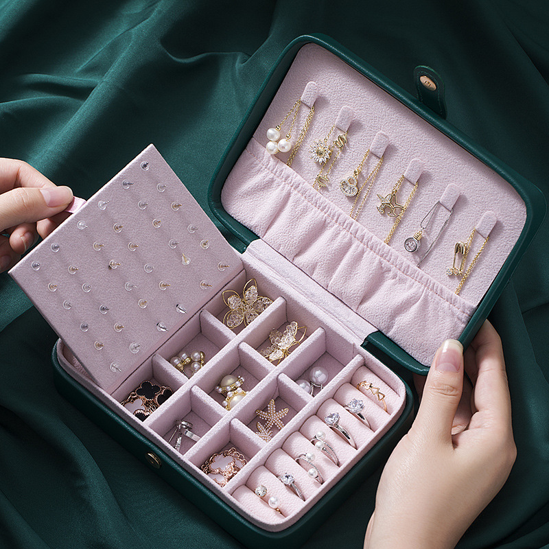European-style princess jewelry box, convenient and multi-functional, popular large-capacity storage box for earrings, stud earrings, necklaces and jewelry Specification drawing