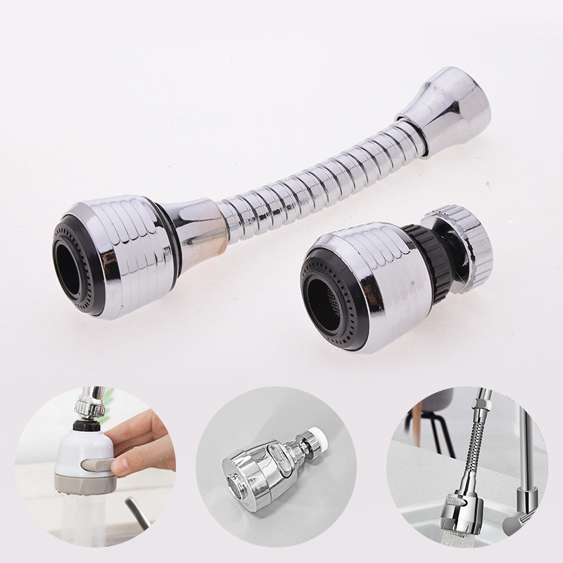 360-degree universal faucet, pressure-increasing anti-splash showerhead, extended faucet, filter, rotating water-saving foaming device full figure