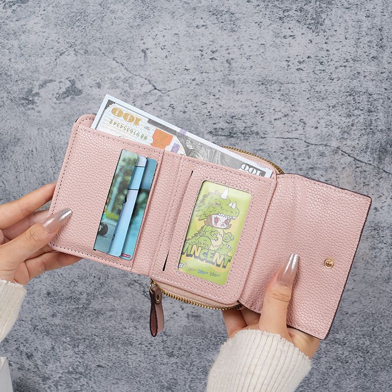 2024 New short print multi-slot student female wallet, large-capacity organ card bag for women, all-in-one wallet details Picture