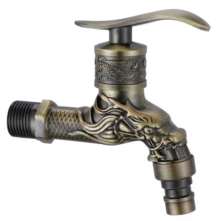 c zinc alloy European-style antique faucet, single-cooling washing machine mop, sink faucet, wall-mounted retro faucet Item Picture