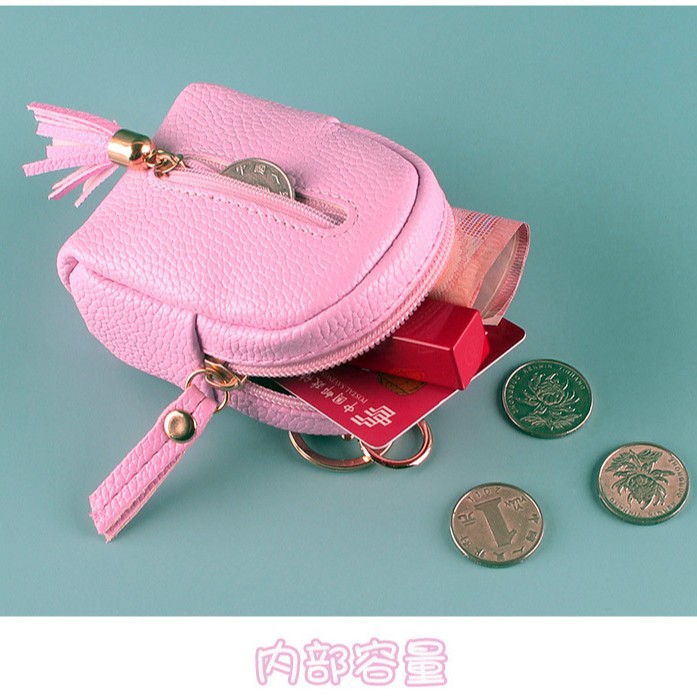 A mini Instagram girl is holding a cute, multi-functional, double-zipper, multi-layer card wallet in one Application Scenario