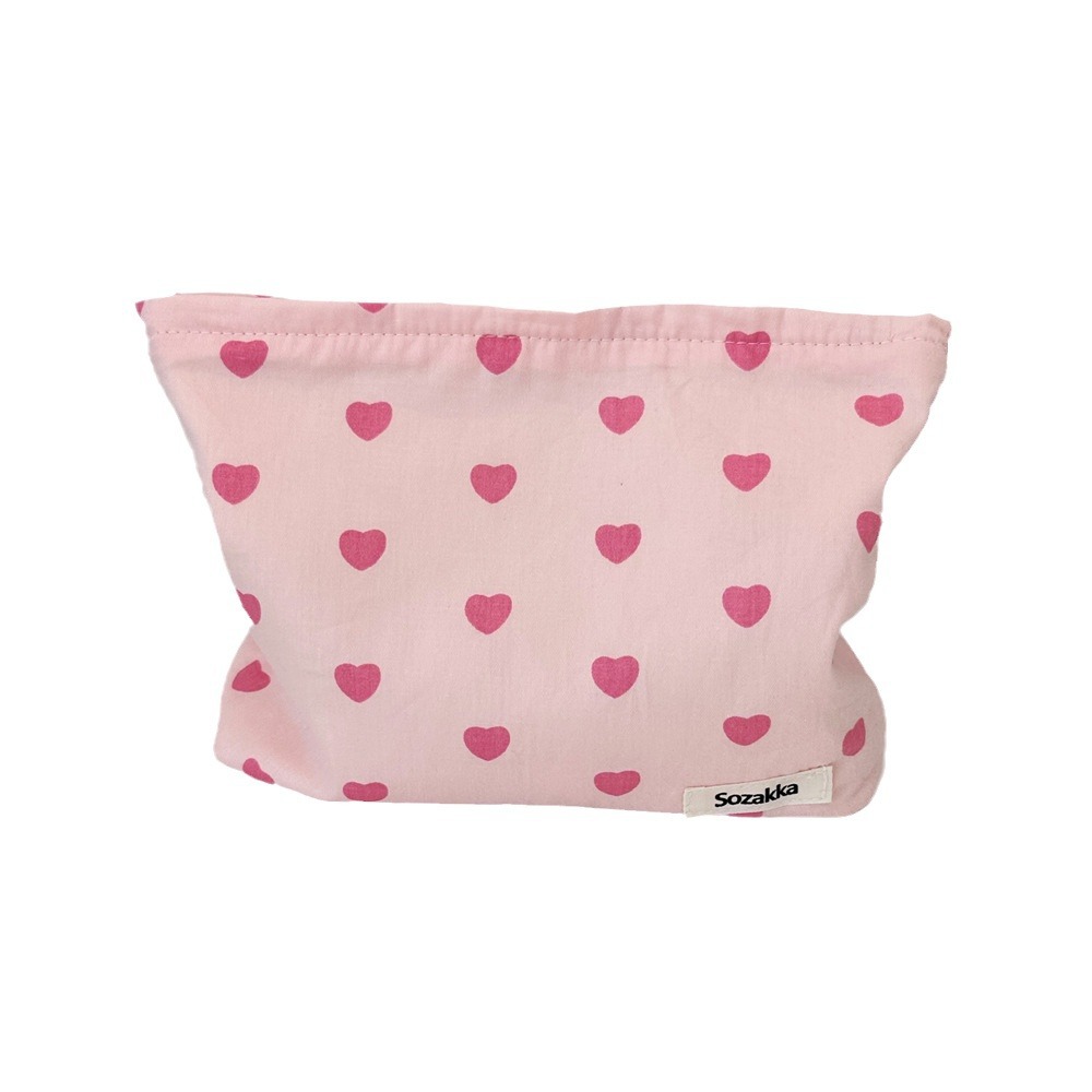 47131 ins Pink heart Summer Tote versatile single-shoulder bag, commuter college student class bag, underarm canvas bag Item Picture