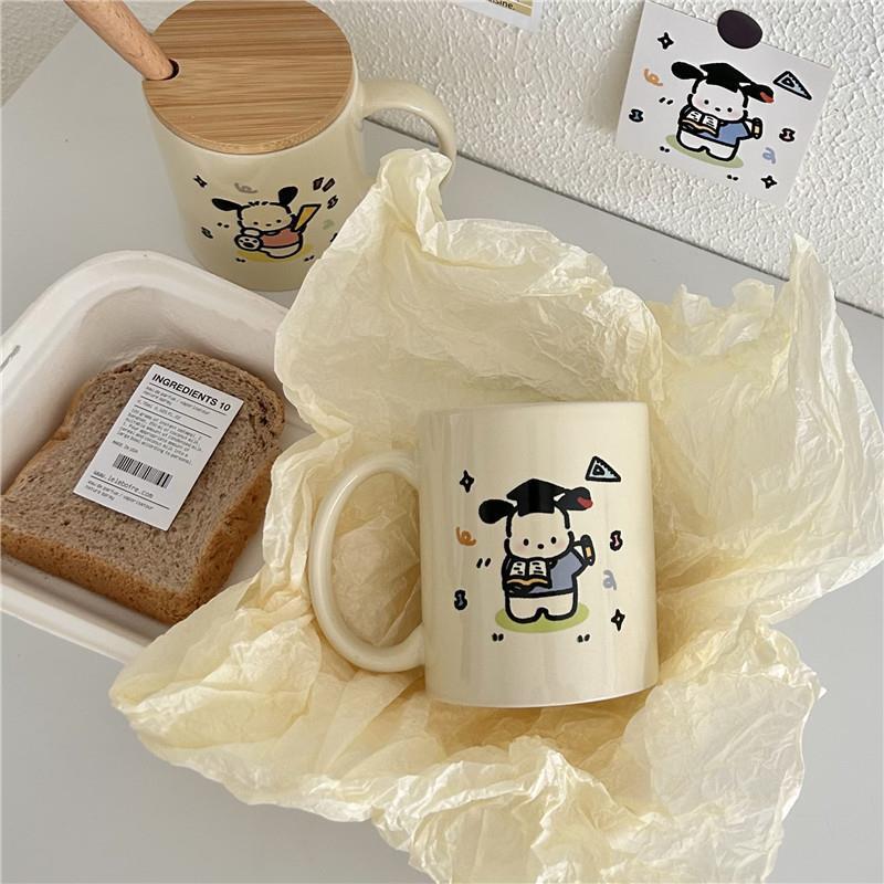 Happy Xiaopa Ceramic Cup, ins household mug, Large capacity Coffee cup, Breakfast milk cup, office water cup Application Scenario