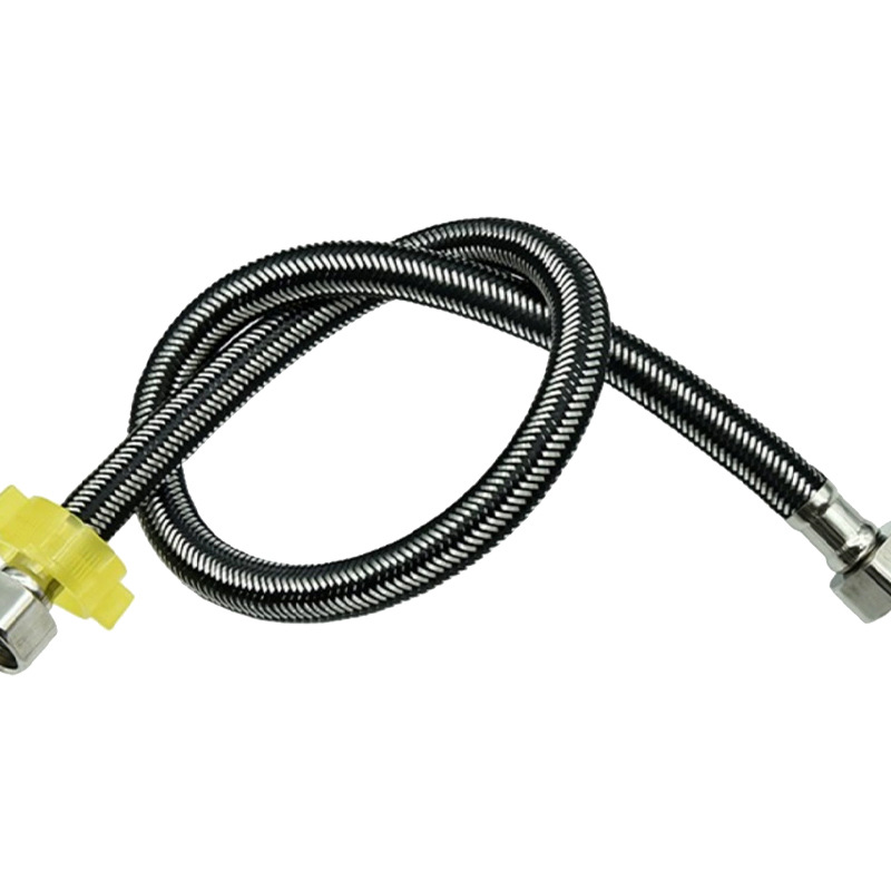 4-point stainless steel metal hose water inlet braided pipe, temperature and pressure resistant, toilet water heater water inlet pipe pressure test pipe Item Picture