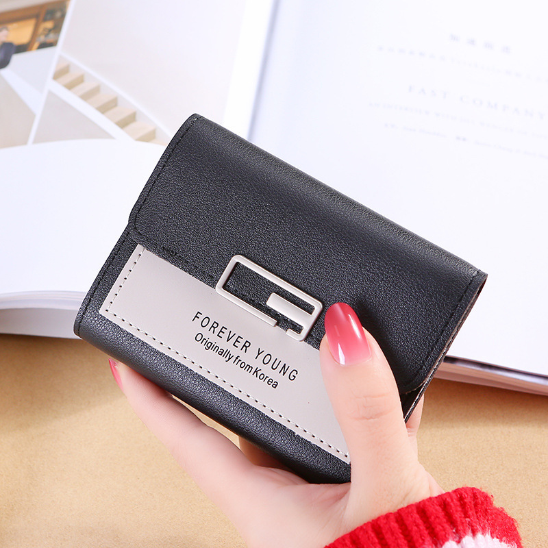 Wallet Girl 2021 New ultra-thin Korean version coin Purse, mini, sweet and cute short women's wallet for export Specification drawing