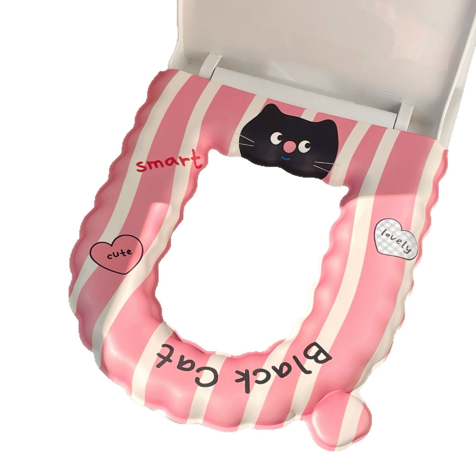 Cartoon cat lace toilet seat 2025 New style all-season universal high appearance level waterproof adhesive summer toilet seat Item Picture