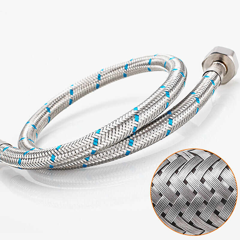 304 stainless steel braided flexible hose, cold and hot water faucet, single-ended pipe, kitchen basin faucet, pointed explosion-proof water inlet pipe Application Scenario