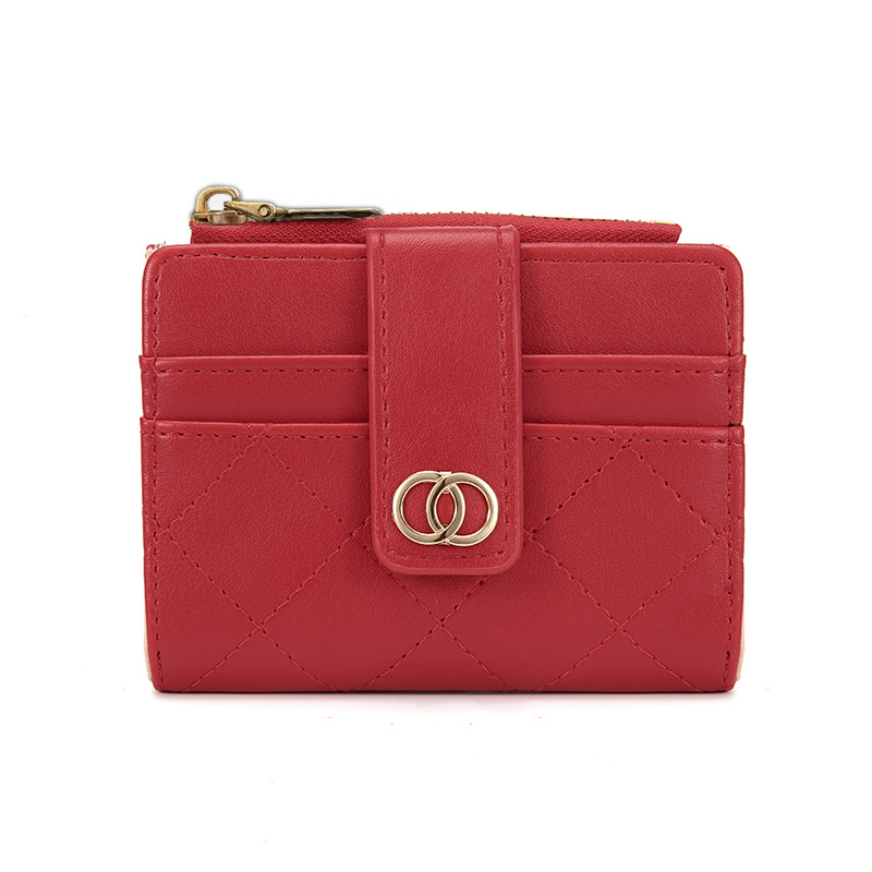 The new women's wallet is a short, solid-color, multi-functional, high-end zipper coin purse Item Picture