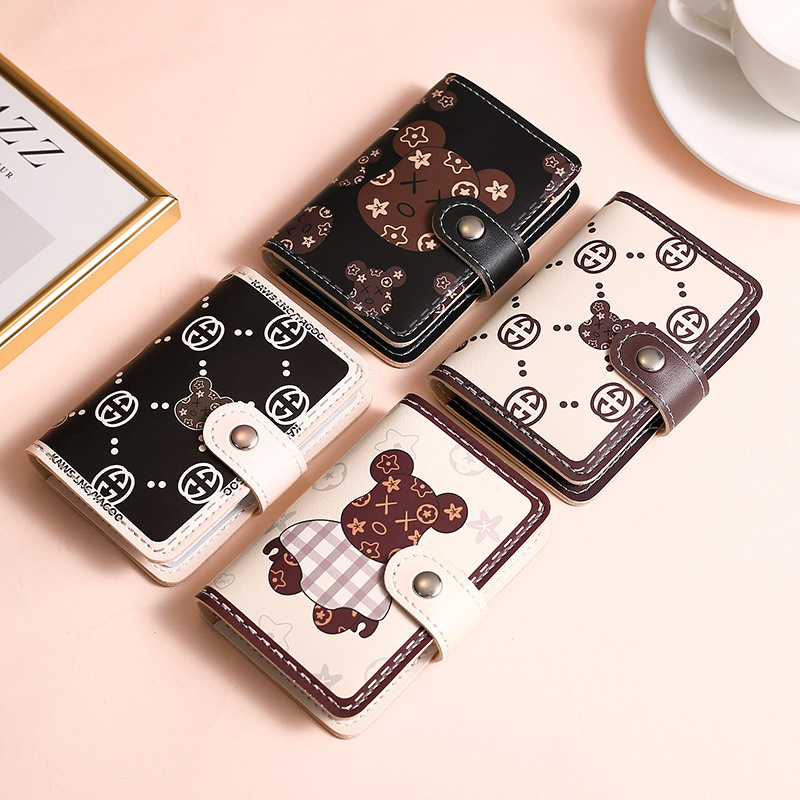 Cartoon dog card case for women, anti-demagnetization, multi-slot, large capacity, cute cartoon creative multi-functional ID card holder full figure