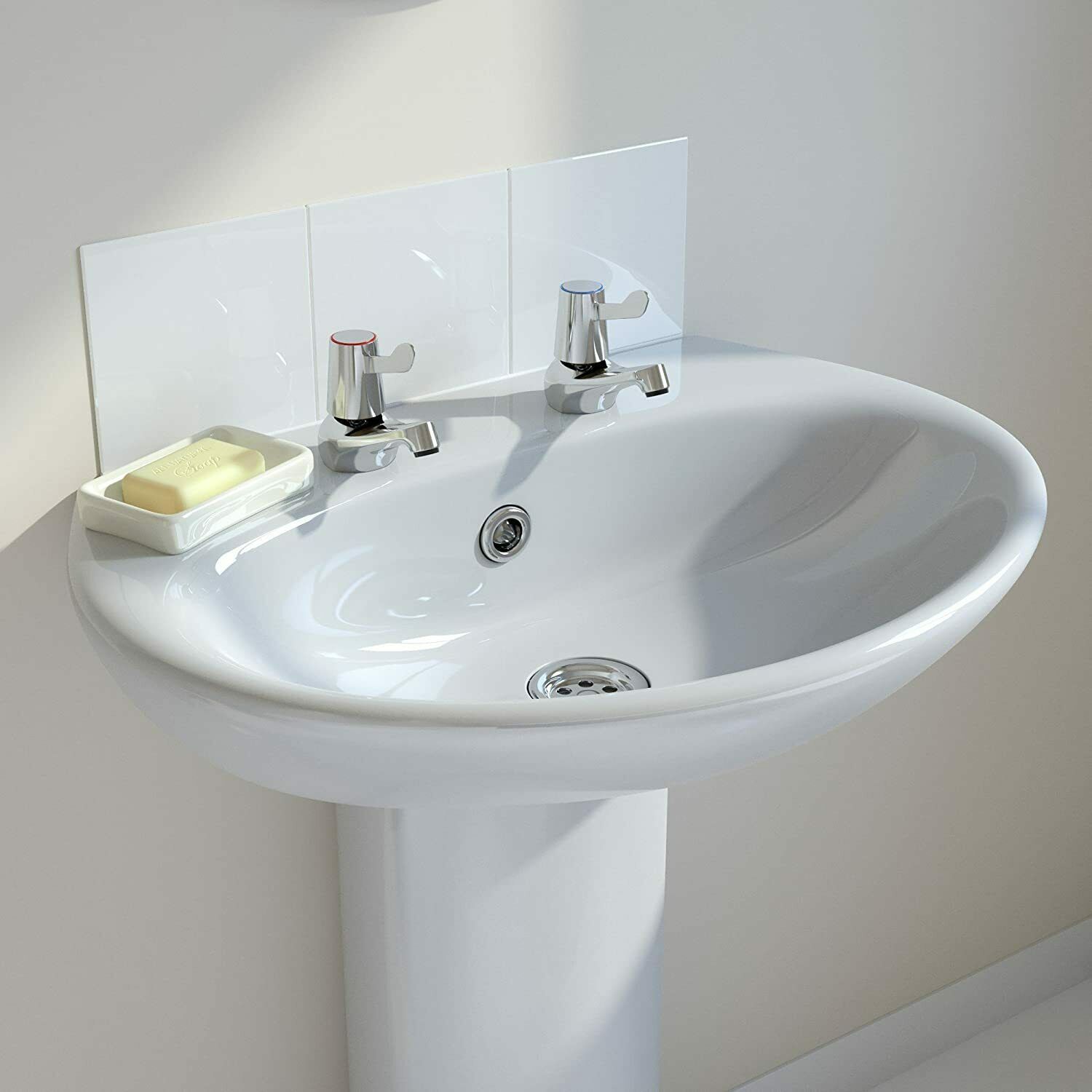 2X Faucet dual traditional bathroom washbasin chrome-plated hot and cold water faucet system Specification drawing
