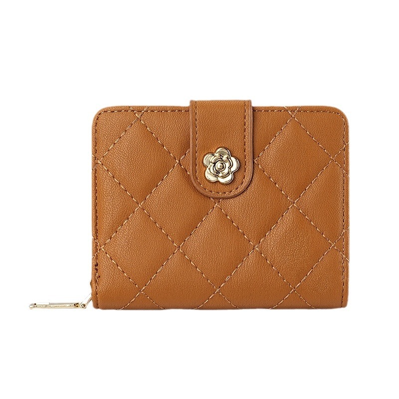 New diamond-shaped small Xiang-style women's wallet, European and American style light luxury wallet, one-piece wallet, large-capacity coin purse Item Picture