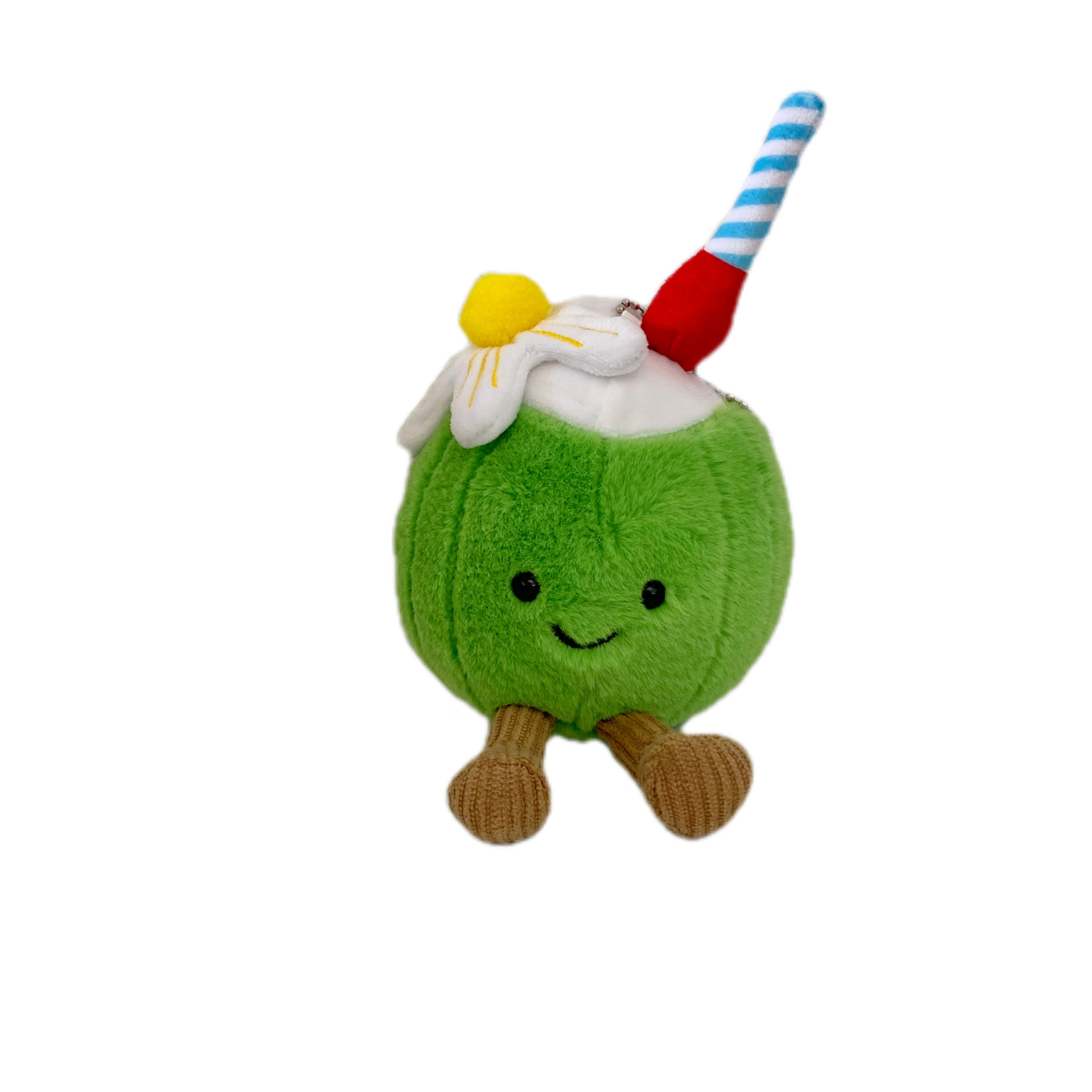 Creative and cute plush pendant, summer limited edition coconut keychain, fun lemon soda small doll bag pendant Item Picture