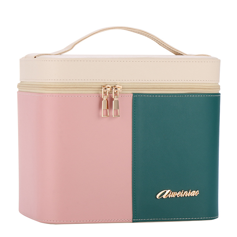 Factory custom-made color-blocked makeup boxes, dust-proof multi-functional layer nail art boxes, large-capacity toolboxes, and can be labeled with logos Item Picture