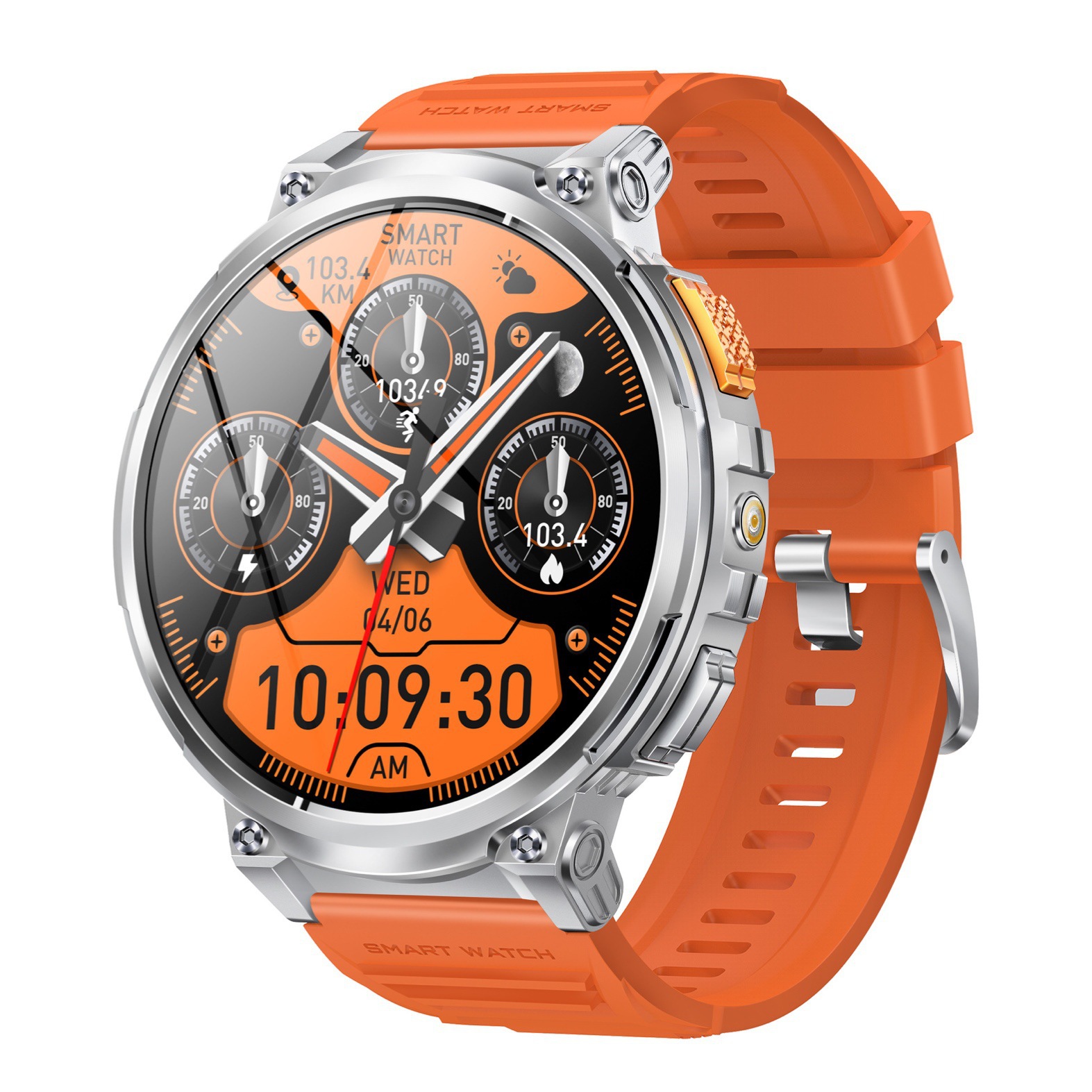 New K66 smartwatch Bluetooth call flashlight 1.85-inch IPS heart rate, blood pressure, blood oxygen multi-sport watch Specification drawing