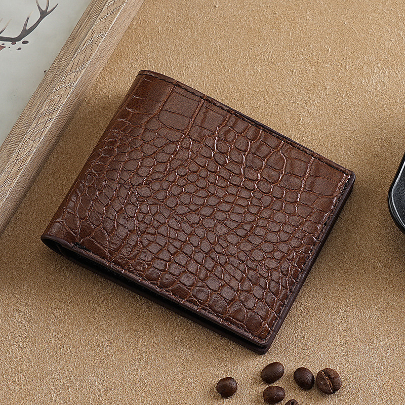 Cross-border crocodile-patterned wallets for men, horizontal wallets, business, casual and fashionable short small wallets, wholesale from the manufacturer