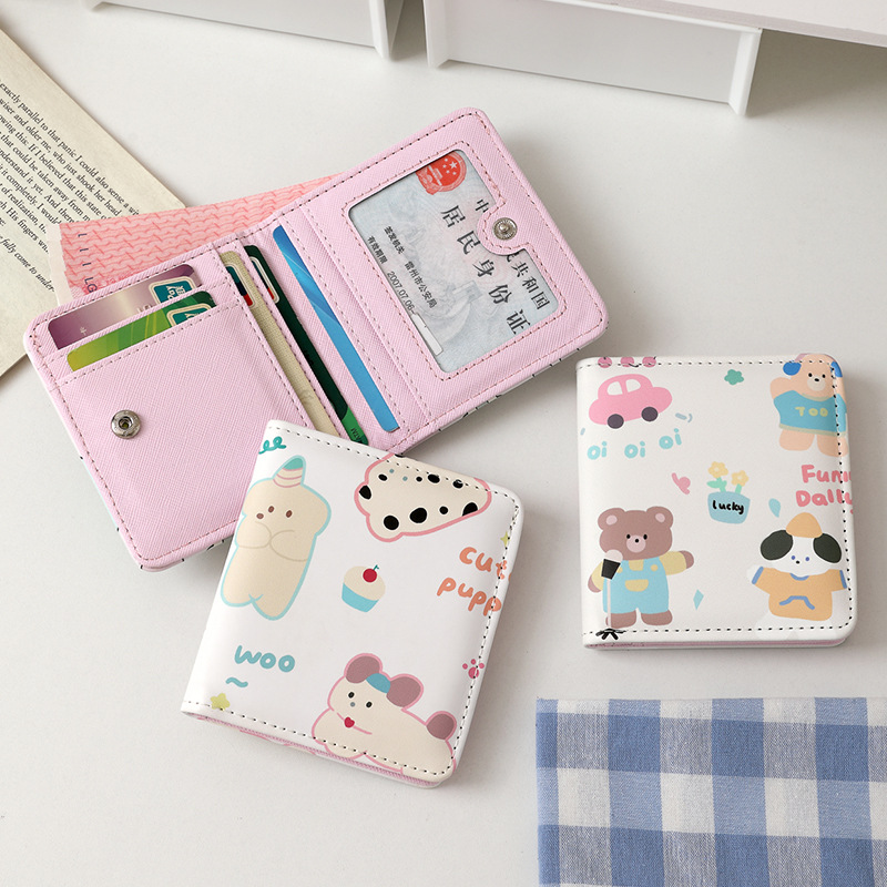 New fashionable ultra-thin short wallet, large-capacity ladies' Japanese-style rfid wallet, zipper, coin bag, card case, cross-border full figure