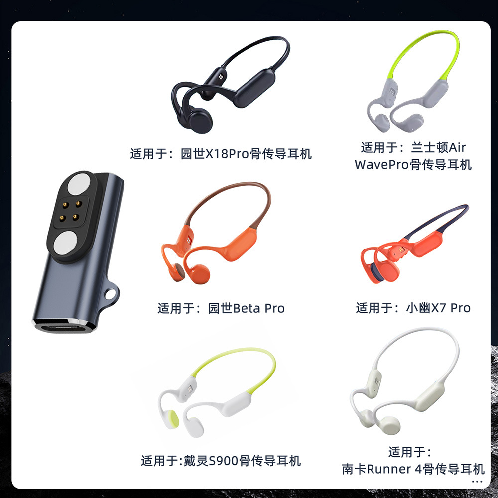 This charging adapter is suitable for the Yuanshi X18PRO bone conduction headphones and is compatible with Xiaoyou, Dailing, Nank and Lanston headphones Application Scenario