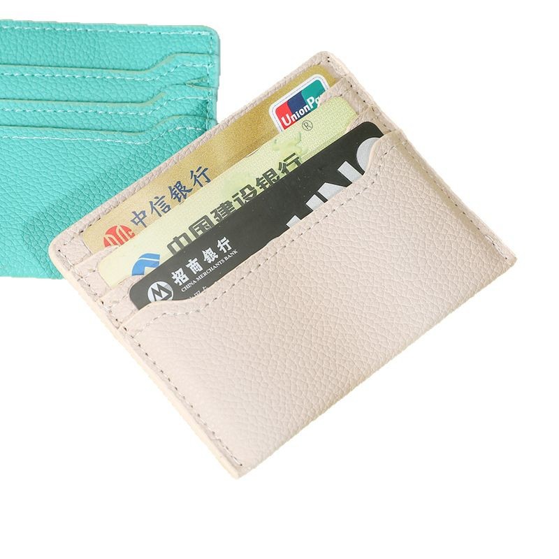 High appearance level, cross-border texture, ultra-thin card case, lychee pattern card holder, card slot, double-sided card position, small ID card for men and women Item Picture