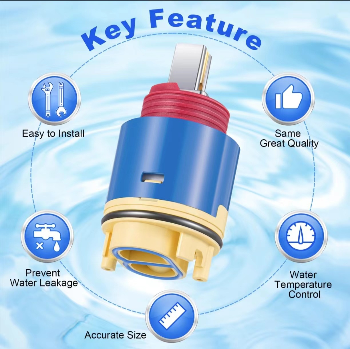 Cross-border faucet pressure balance valve, plumbing and bathroom hardware repair parts RK7300-CART-3P filter element Application Scenario