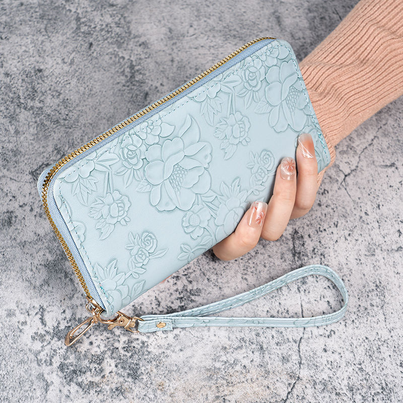 2024 New style long Korean-style fashionable hand-held coin purse with zipper and multi-functional women's mobile phone case Specification drawing