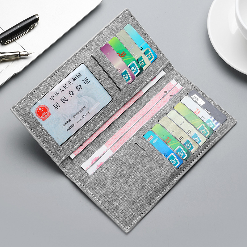 Men's wallet, ultra-thin wallet, 2019 new long canvas, trendy, fashionable and personalized wallet brand for students and youth details Picture