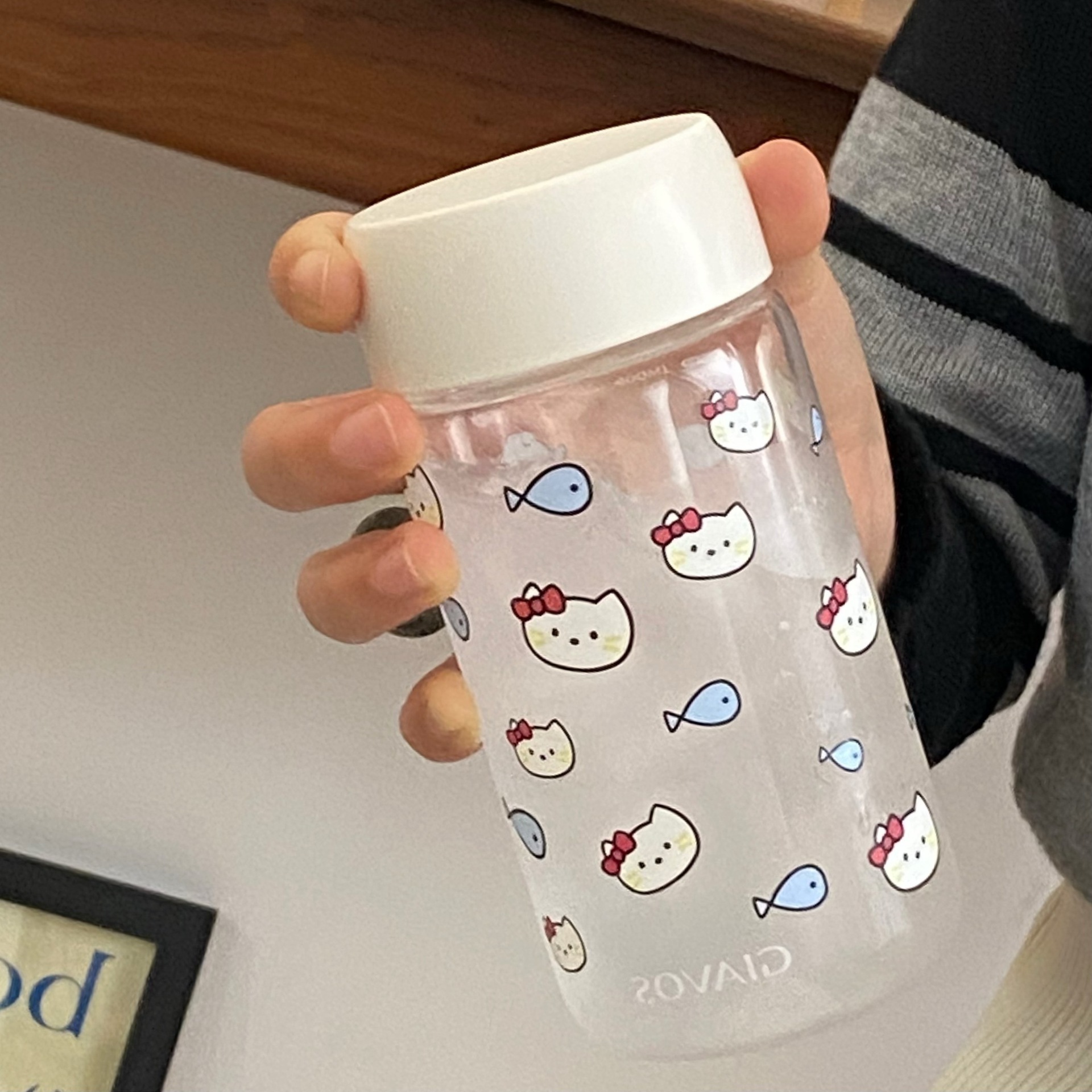 tritan cup, high-temperature resistant, portable plastic cup with high appearance level, small and portable transparent cup for students, coffee cup details Picture